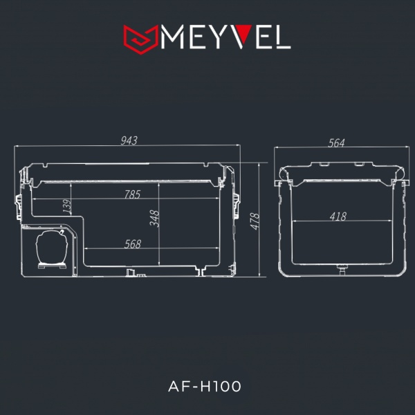 Компрессорный автохолодильник Meyvel AF-H100 (12/24V)